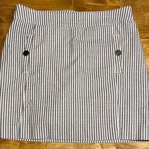 Briggs New York White and Blue Mini Pencil Skirt Casual